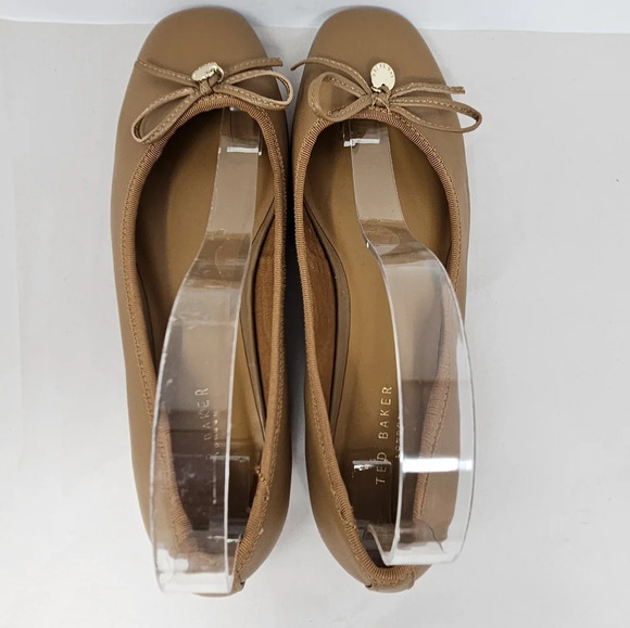 Ted Baker London Womens Bayana Bow Ballet Flats Shoes Sz 36.5=6 Tan Leather - Picture 5 of 13